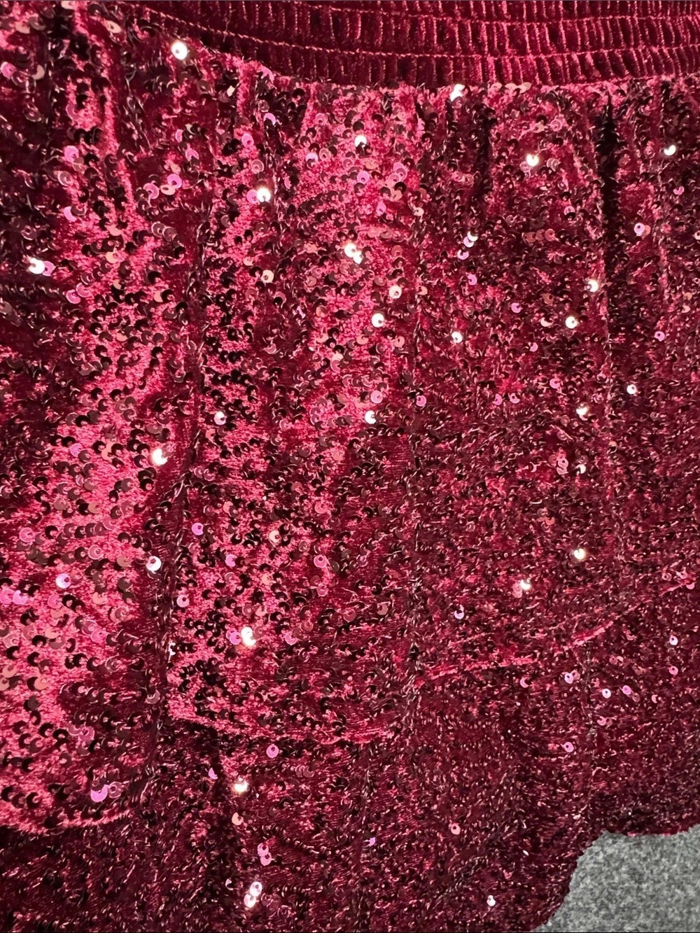 NWOT girls XL 14 Sequin dress. Red/burgundy - Picture 5 of 7